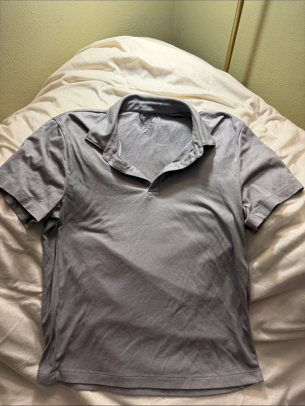 J. Crew Men's Gray Short-Sleeve Polo
